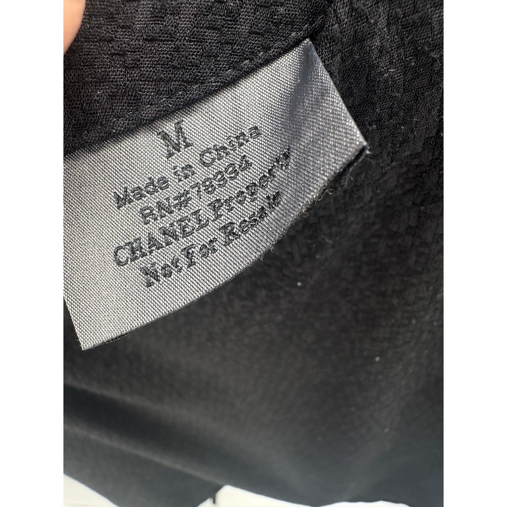 Chanel Employee Blouse Size M Black Crew Neck Short Sleeve Top - Picture 4 of 8